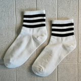 Cotton Socks White with Black Stripe