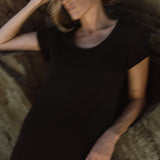 Midi Tee Dress Organic Cotton Black