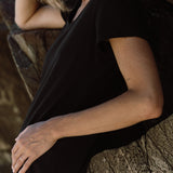 Midi Tee Dress Organic Cotton Black