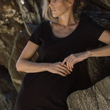Midi Tee Dress Organic Cotton Black